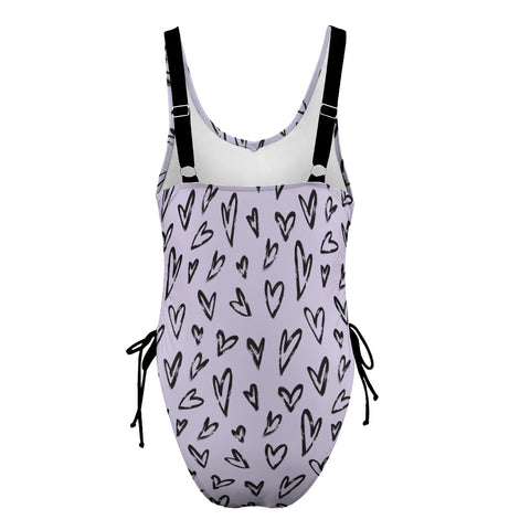 Crazy-Hearts-Women's-One-Piece-Swimsuit-Lavender-Product-Back-View