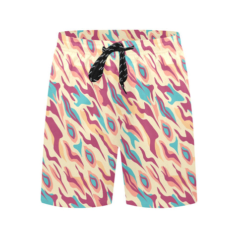Exotic-Mens-Swim-Trunks-Red-Front-View
