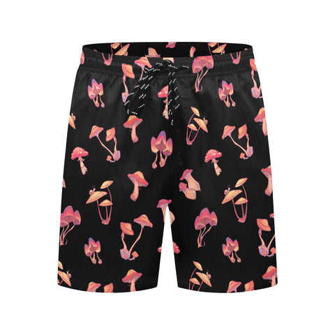 Mushroom-Mens-Swim-Trunks-Black-Front-View