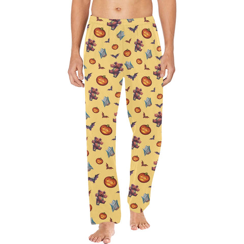 Halloween-Mens-Pajama-Yellow-Model-Front-View
