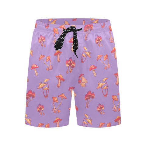 Mushroom-Mens-Swim-Trunks-Light-Purple-Front-View