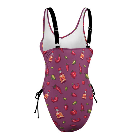 Spicy-Womens-One-Piece-Swimsuit-Magenta-Product-Side-View