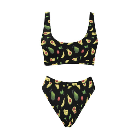 Happy-Avocado-Womens-Bikini-Set-Black-Front-View