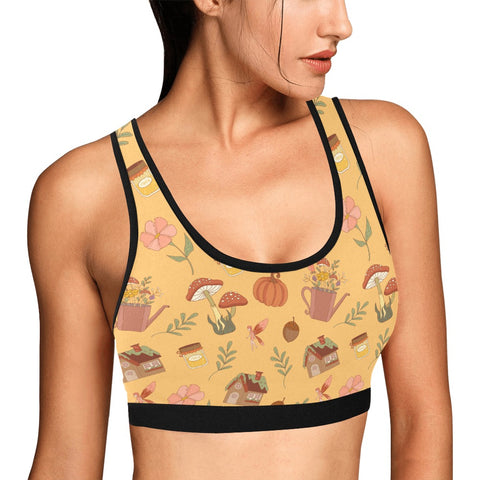 Cottage-Core-Womens-Bralette-Yellow-Model-Side-View
