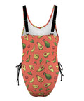 Happy-Avocado-Womens-One-Piece-Swimsuit-Orange-Product-Back-View