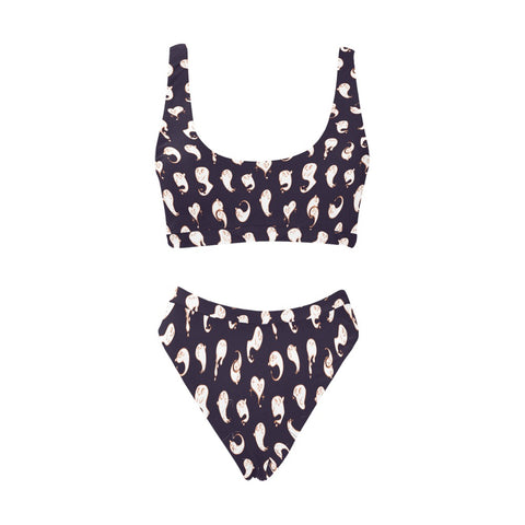 Retro-Ghost-Womens-Bikini-Set-Midnight-Blue-Front-View