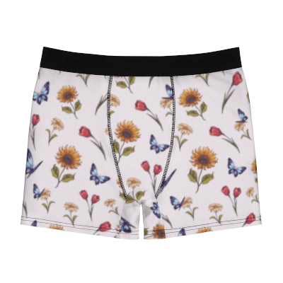 Summer-Garden-Men's-Boxer-Briefs-Floral-White-Front-View