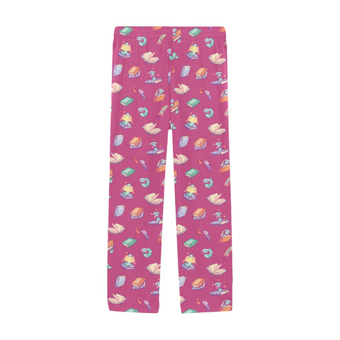 Book-Worm-Men's-Pajamas-Magenta-Front-View