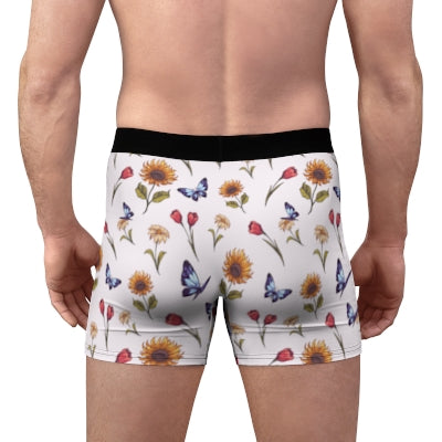 Summer-Garden-Men's-Boxer-Briefs-Floral-White-Model-Back-View