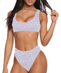 Retro-Ghost-Womens-Bikini-Set-Lavender-Model-Front-View