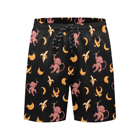 Baby-Monkey-Mens-Swim-Trunks-Black-Front-View