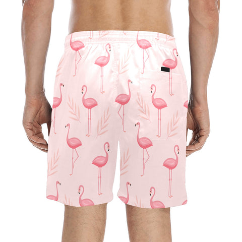 Flamingo-Men's-Swim-Trunks-MistyRose-Model-Back-View