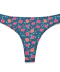 Painted-Roses-Womens-Thong-Blue-Product-Front-View
