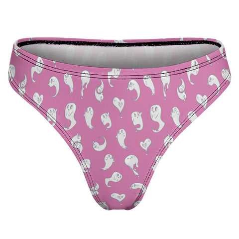 Retro-Ghost-Womens-Thong-Pink-Product-Back-View