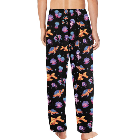Sea-Life-Mens-Pajama-Black-Model-Back-View