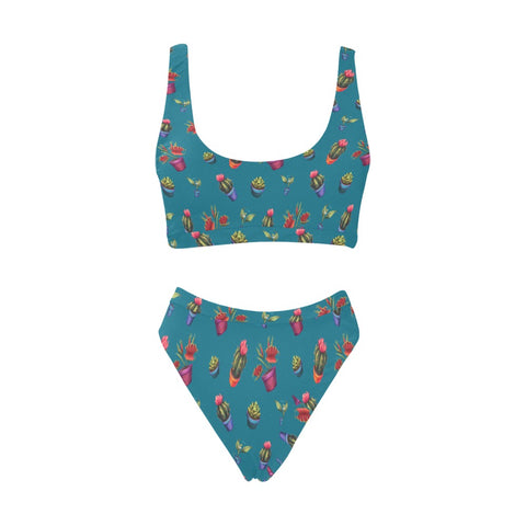 House-Plant-Womens-Bikini-Set-Teal-Front-View