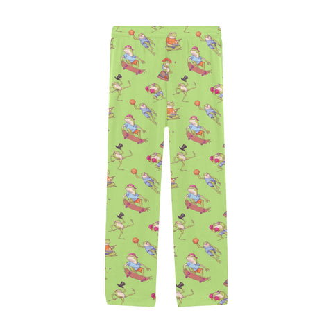 Frogs-in-Action-Mens-Pajama-Lime-Green-Front-View
