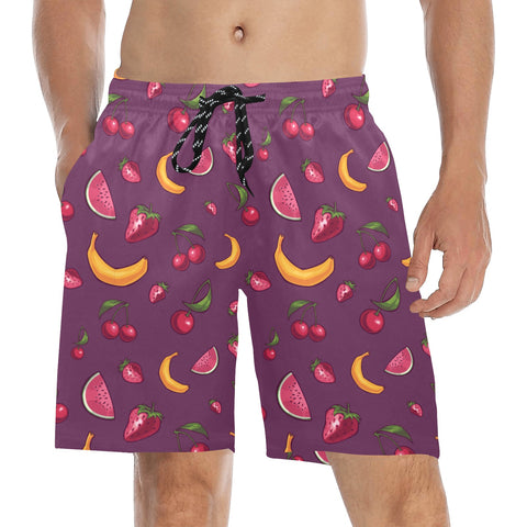 Fruit-Punch-Mens-Swim-Trunks-Purple-Model-Front-View