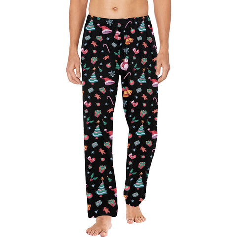 Christmas-Mens-Pajama-Black-Model-Front-View