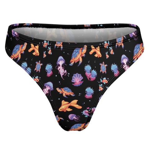 Sea-Life-Womens-Thong-Black-Product-Back-View