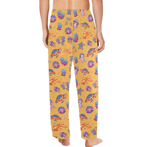 Sea-Life-Mens-Pajama-Orange-Model-Back-View