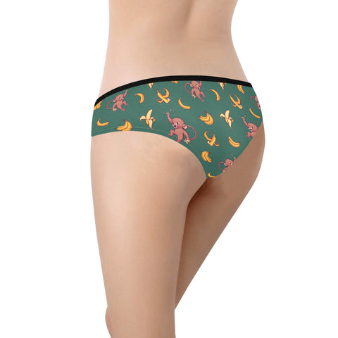 Baby-Monkey-Womens-Hipster-Underwear-Green-Model-Front-View