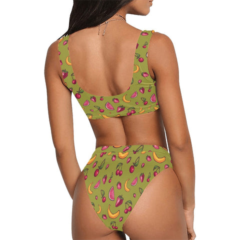 Fruit-Punch-Womens-Bikini-Set-Olive-Green-Model-Back-View
