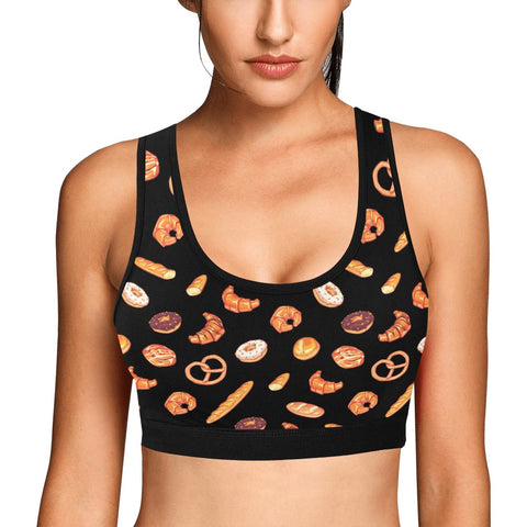 Sweet-Treats-Womens-Bralette-Black-Model-Front-View