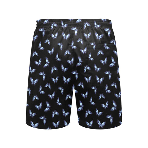 Butterfly-Men's-Swim-Trunks-Black-Back-View