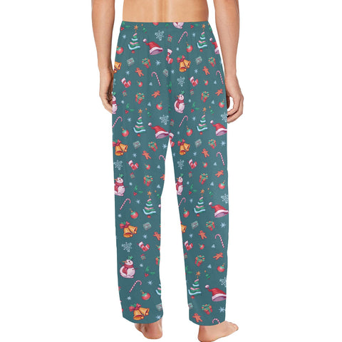 Christmas-Mens-Pajama-Teal-Model-Back-View