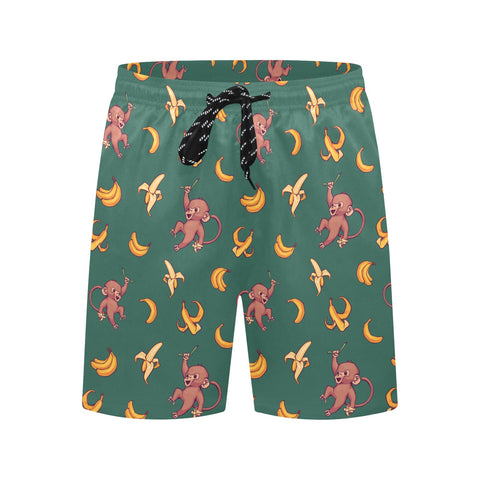 Baby-Monkey-Mens-Swim-Trunks-Greeen-Front-View