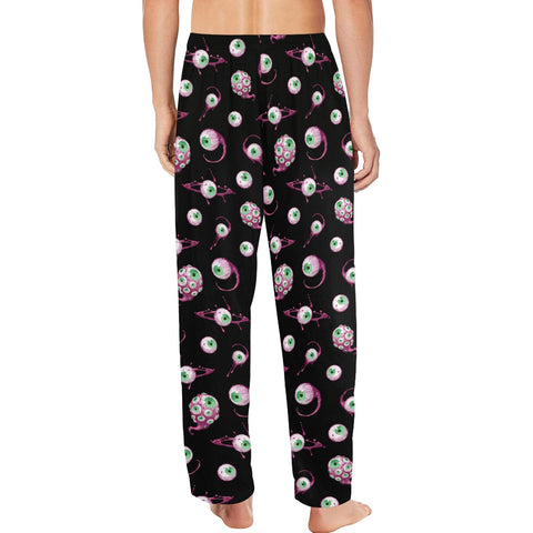 Eye-Love-You-Men's-Pajamas-Bright-Green-Model-Back-View