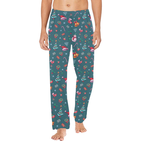 Christmas-Mens-Pajama-Teal-Model-Front-View