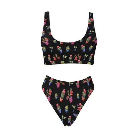 House-Plant-Womens-Bikini-Set-Black-Front-View