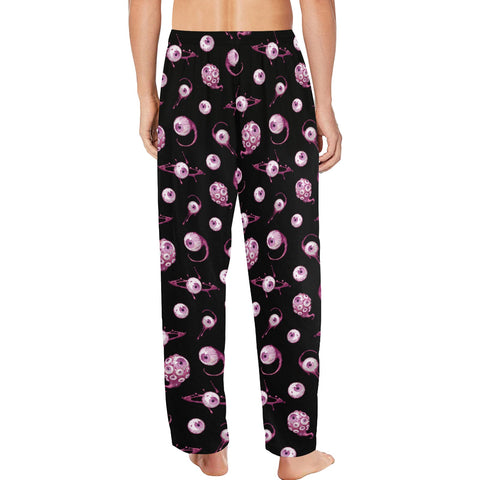 Eye-Love-You-Men's-Pajamas-Red-Model-Back-View