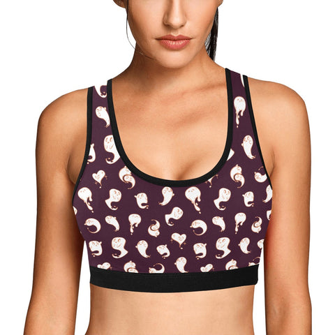Retro-Ghost-Womens-Bralette-Midnight-Purple-Model-Front-View