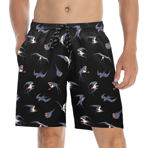 Sparrow-Mens-Swim-Trunks-Black-Model-Front-View