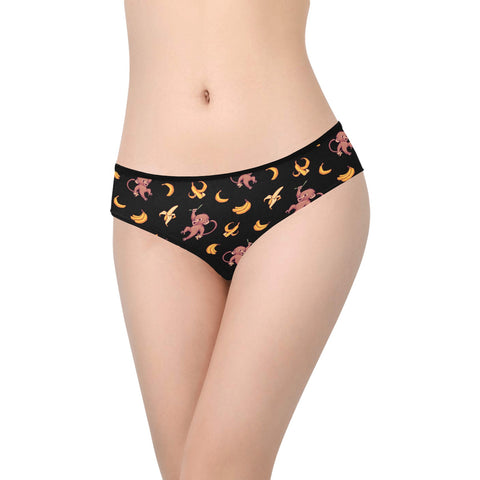 Baby-Monkey-Womens-Hipster-Underwear-Black-Model-Front-View