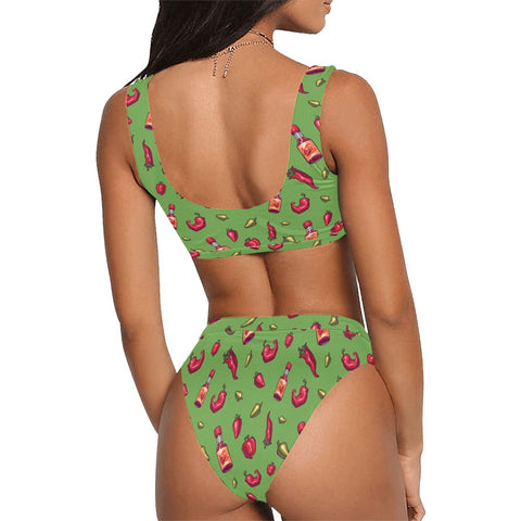 Spicy-Womens-Bikini-Set-Light-Green-Model-Back-View