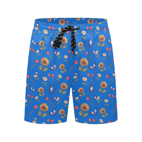 Summer-Garden-Mens-Swim-Trunks-Blue-Front-View