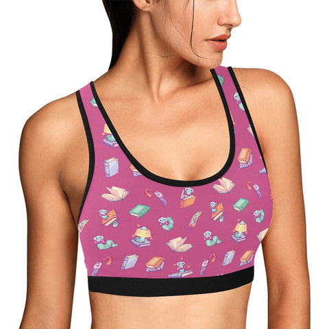 Book-Worm-Womens-Bralette-Magenta-Model-Side-View