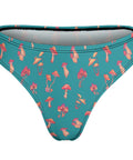 Mushroom-Women's-Thong-Teal-Product-Back-View