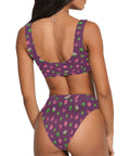 Watermelon-Womens-Bikini-Set-Dark-Purple-Model-Back-View