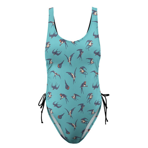 Sparrow-Womens-One-Piece-Swimsuit-Turquoise-Product-Front-View