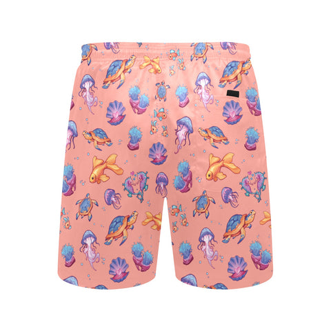 Sea-Life-Mens-Swim-Trunks-Coral-Back-View
