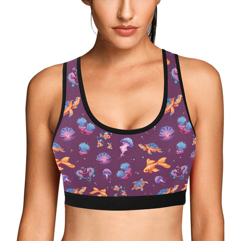 Sea-Life-Womens-Bralette-Plum-Model-Front-View