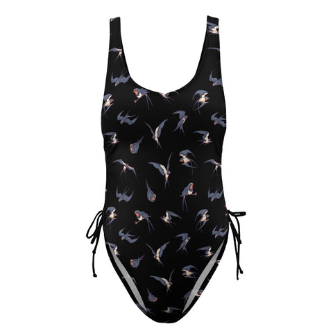 Sparrow-Womens-One-Piece-Swimsuit-Black-Product-Front-View