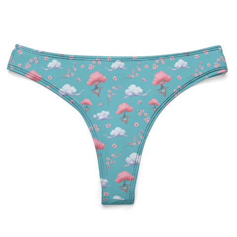 Sakura-Tree-Womens-Thong-Turquoise-Product-Front-View