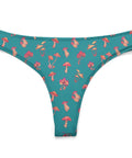 Mushroom-Women's-Thong-Teal-Product-Front-View