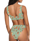 Cottage-Core-Womens-Bikini-Set-Mint-Green-Model-Back-View